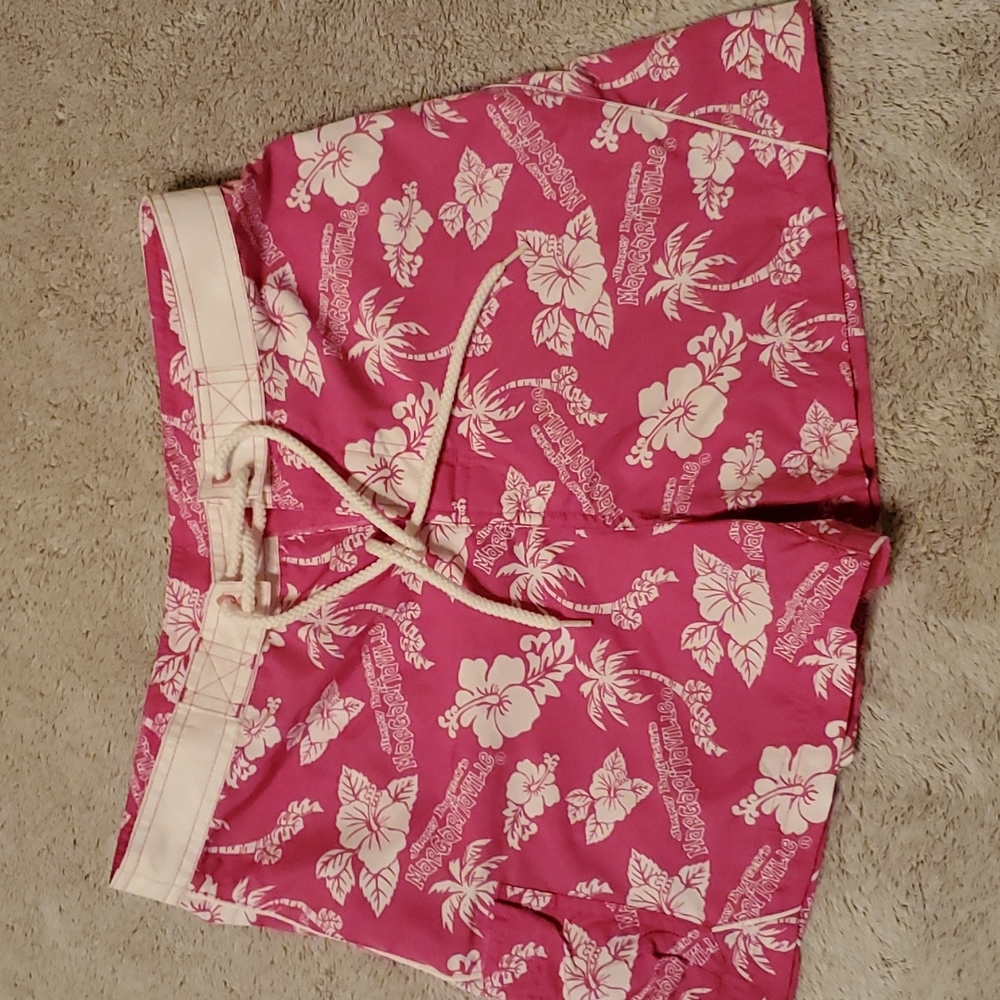 Margaritaville Ladies board shorts,  sz 7 girls, hot pink and white